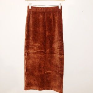Free People Velvet Ribbed Skirt